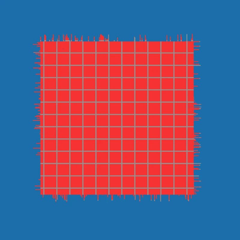 red square shape crossed checkered pattern