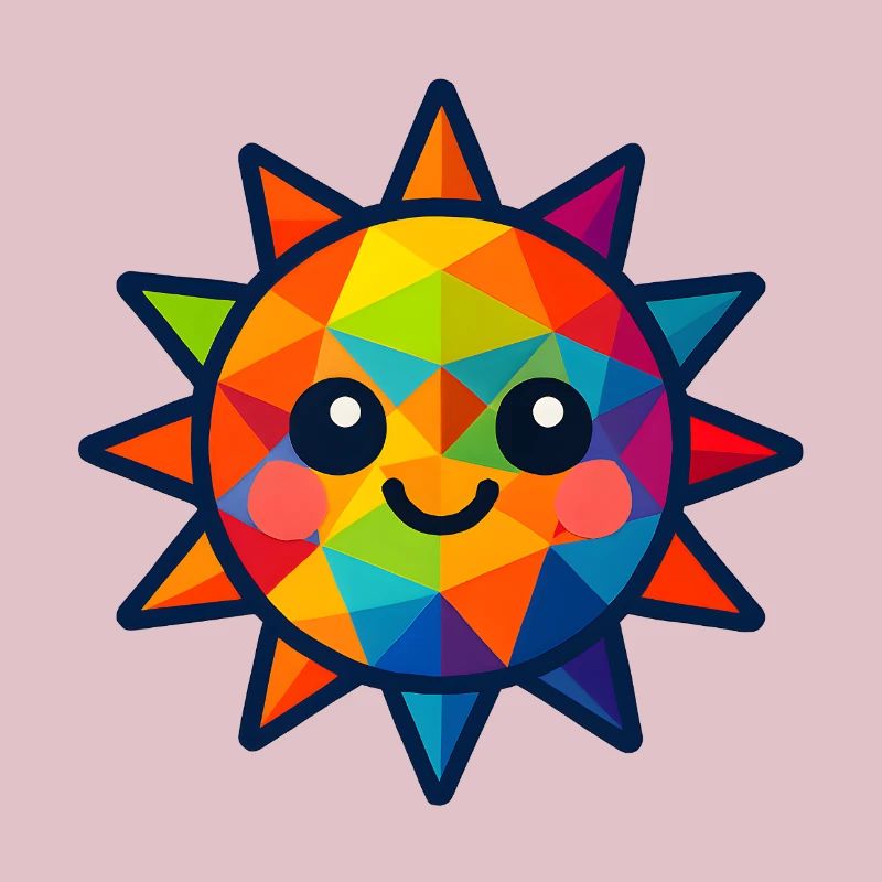 WPAP Polygone Kawaii Style Bébé Soleil