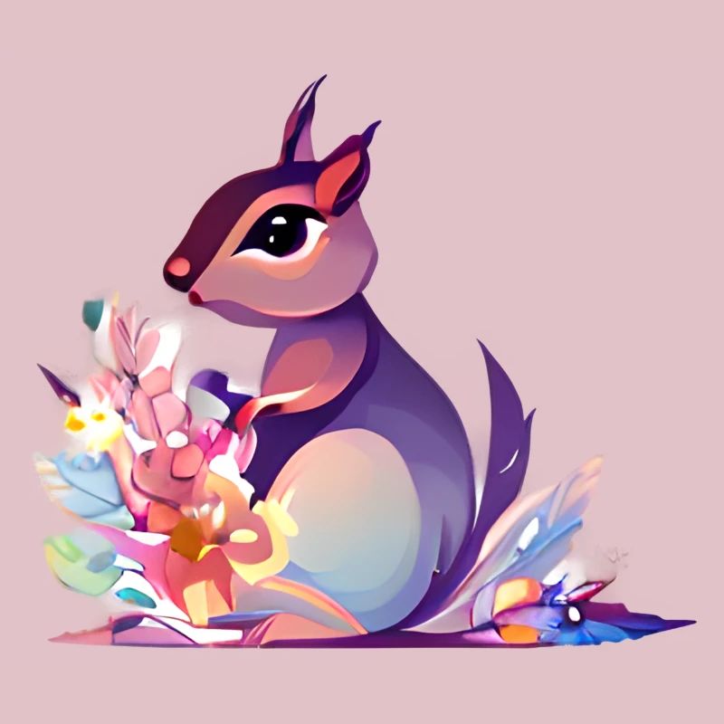 Cute Squirrel Flowers