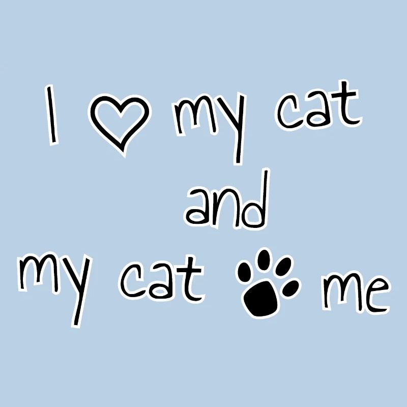 J’aime mon chat mon chat m’aime le lettrage