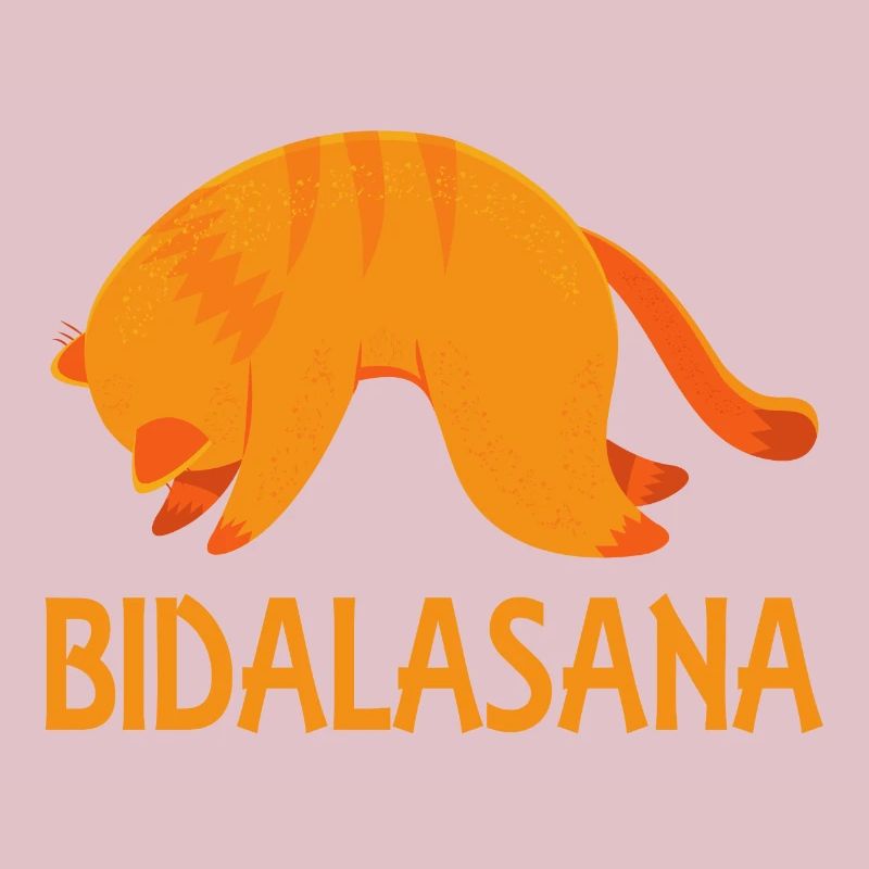 Refroidir les cadeaux de chat de gingembre de yoga de posture de chat de Bidalasana