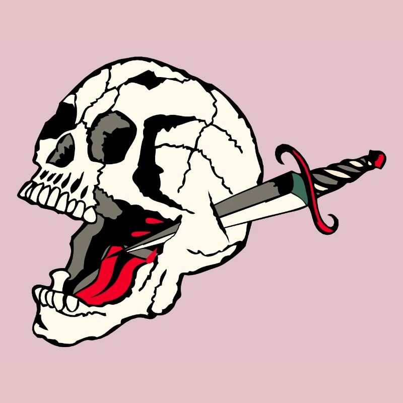 skull pierces old school death bud dagger