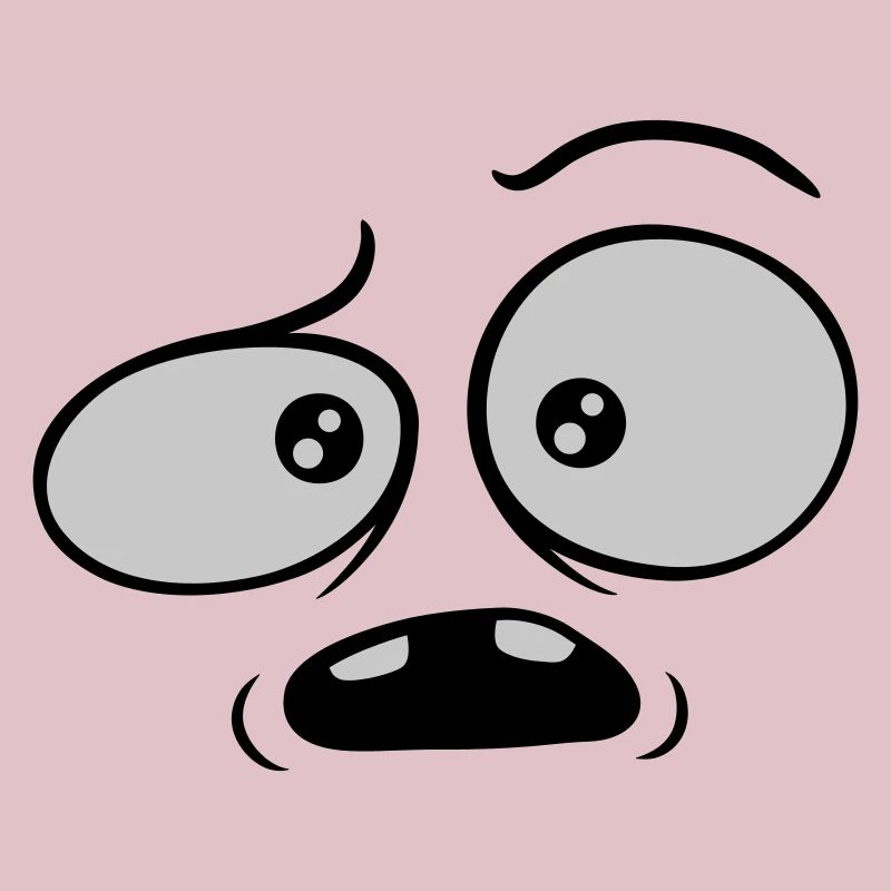 Skeptical confused comic face