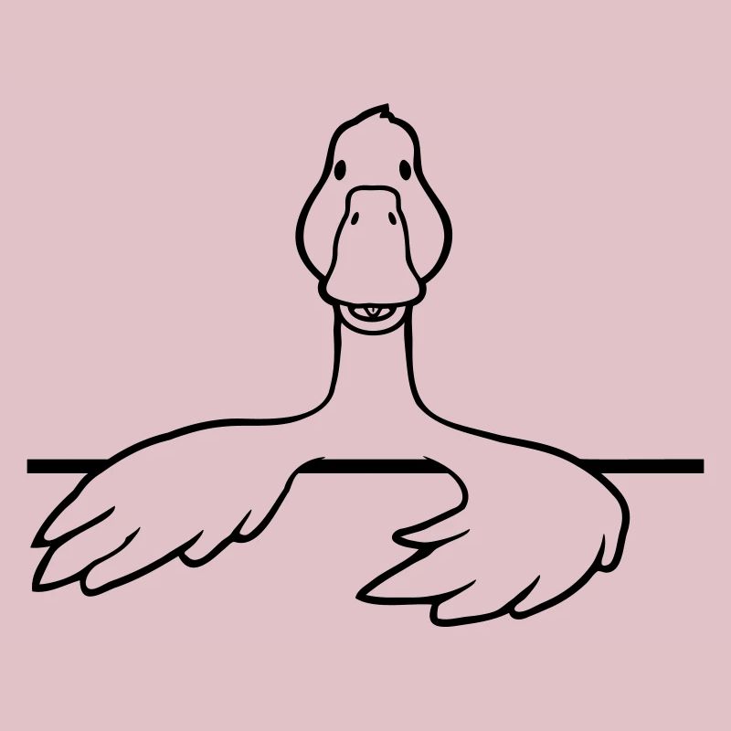 Comic Goose Behind the Wall