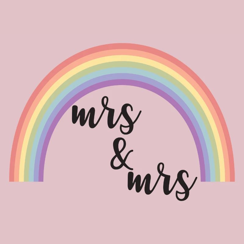 Rainbow Stripes Mrs and Mrs