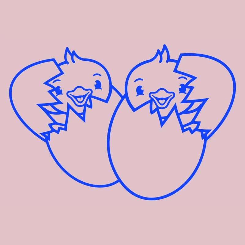 2 Birds Two Chicks Egg Hatch Born Eggshell