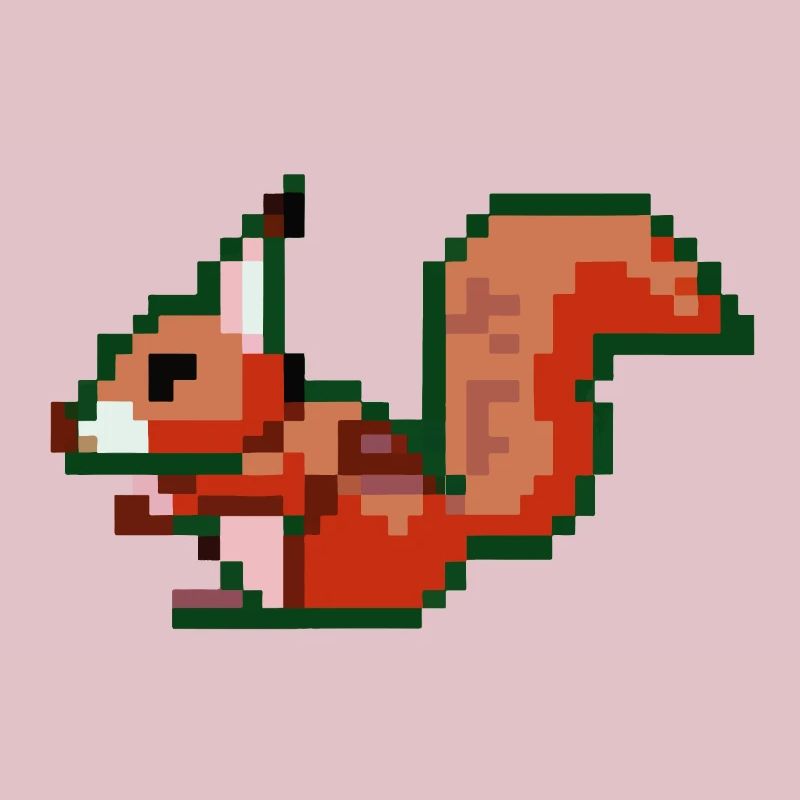 Eichhörnchen Pixel Art Geschenkidee