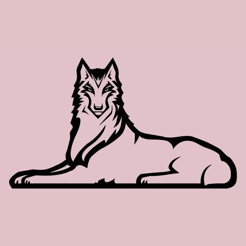 Lone Chechen Wolf - One Black Color