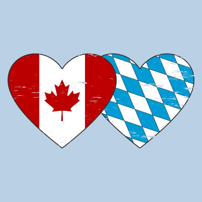 Drapeau Canada Bavière Coeur utilisé