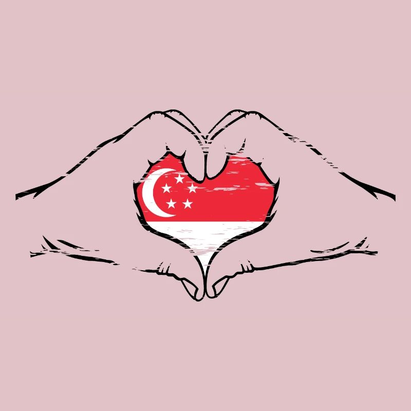Aiguilles du drapeau de Singapour en forme de coeur utilisées