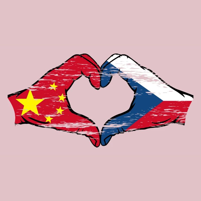 Chine Forme de cœur du drapeau de la République tchèque utilisé