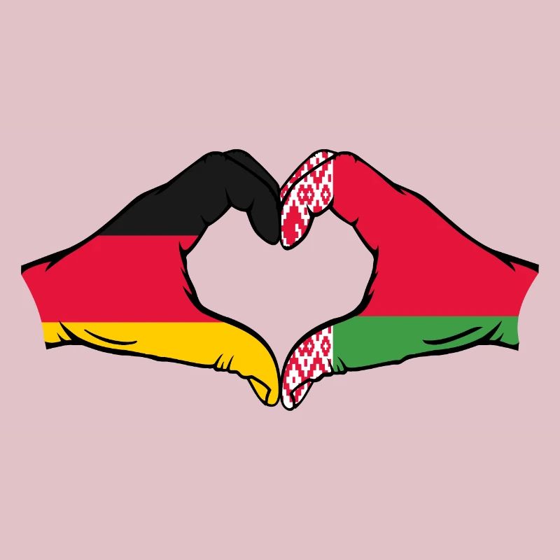 Germany Belarus Flag Hands Heart Shape