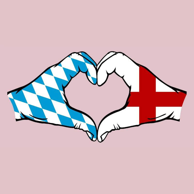 Bavière, Angleterre, Drapeau, Forme de coeur