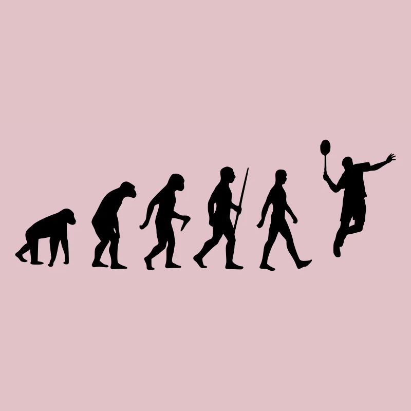 Evolution - badminton, badminton, human, monkey