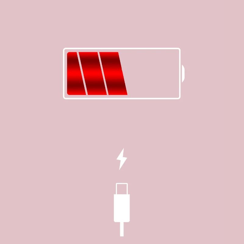 Battery is charged with USB cable, in white