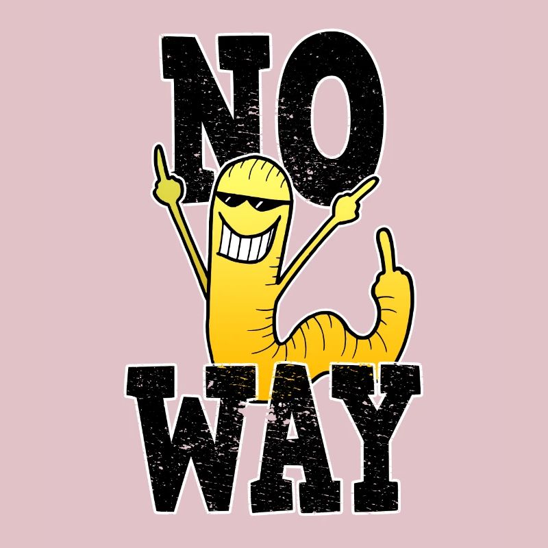 No Way Mittelfinger Wurm Comic Geschenk