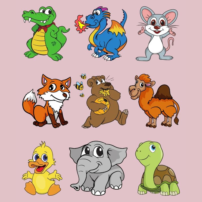 Crocodile Dragon Mouse Camel Fox Bear Duck Elephant