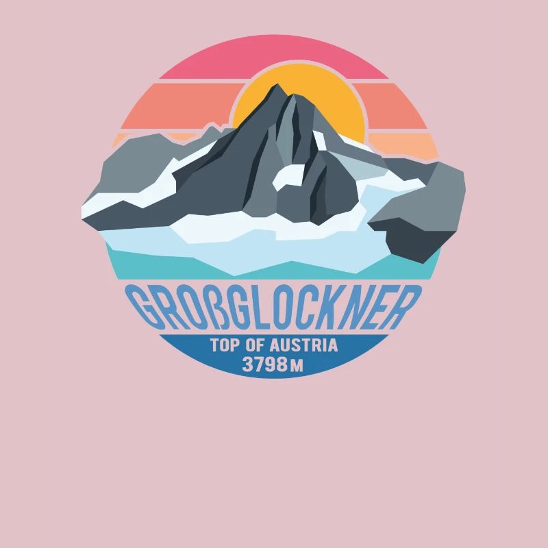 Grossglockner 3798m low poly mountain summit Austria