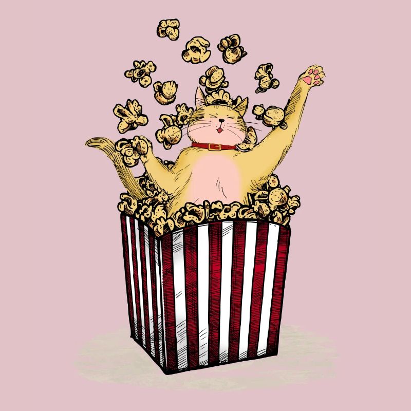 Chat baigne dans pop-corn chat fun design mastic pour enfants