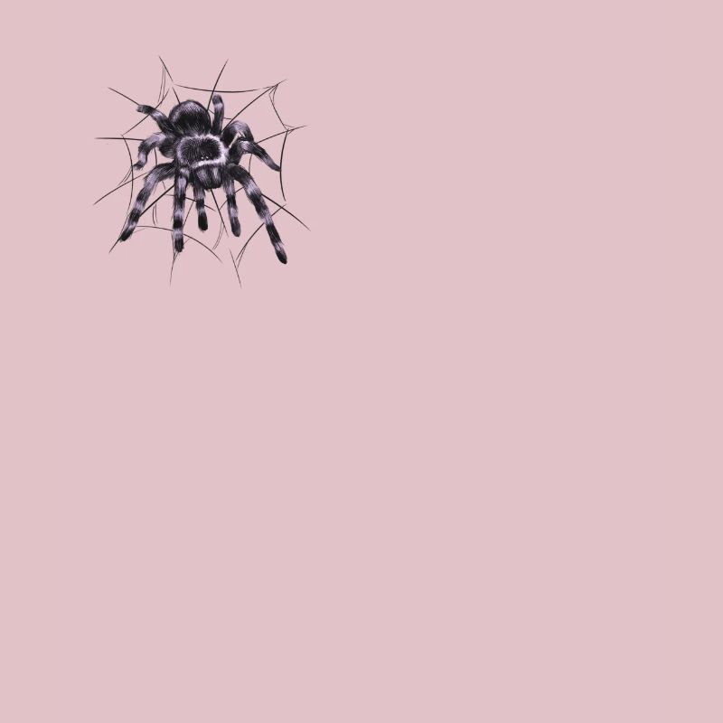 Tarantula large spider with spider web thread