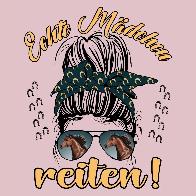 Echte Mädchen Reite Pferde Design