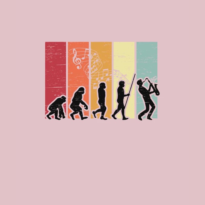 Human Evolution Saxophone Jazz Musician