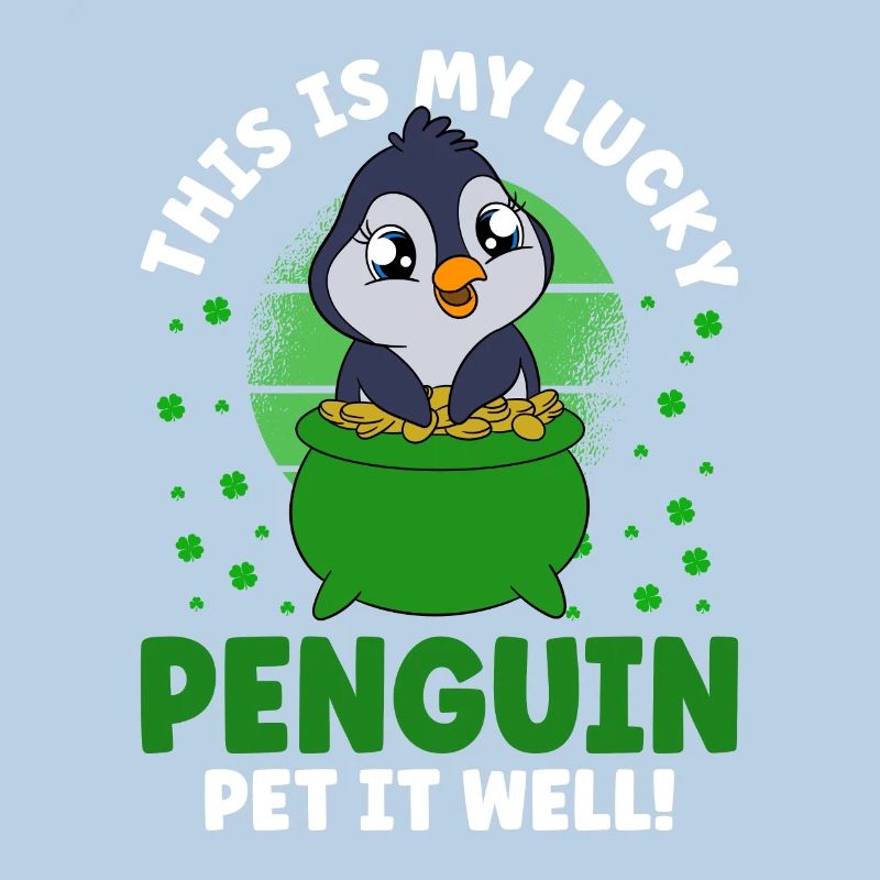 Manchot mignon Trèfle Saint-Patrick Pingouin