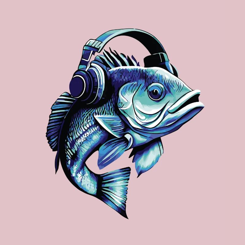 Fisch mit Kopfhörern