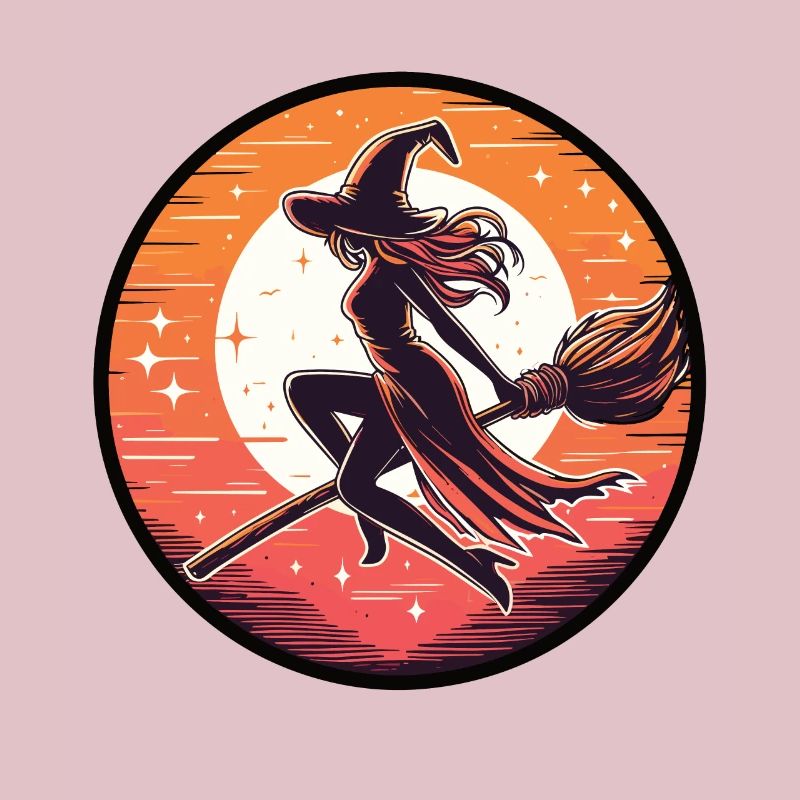 Witch on a broom