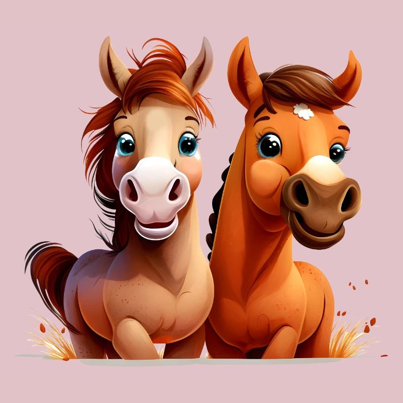 Pferdeshirt Pferde Reiten Comic Wallach Mädchen