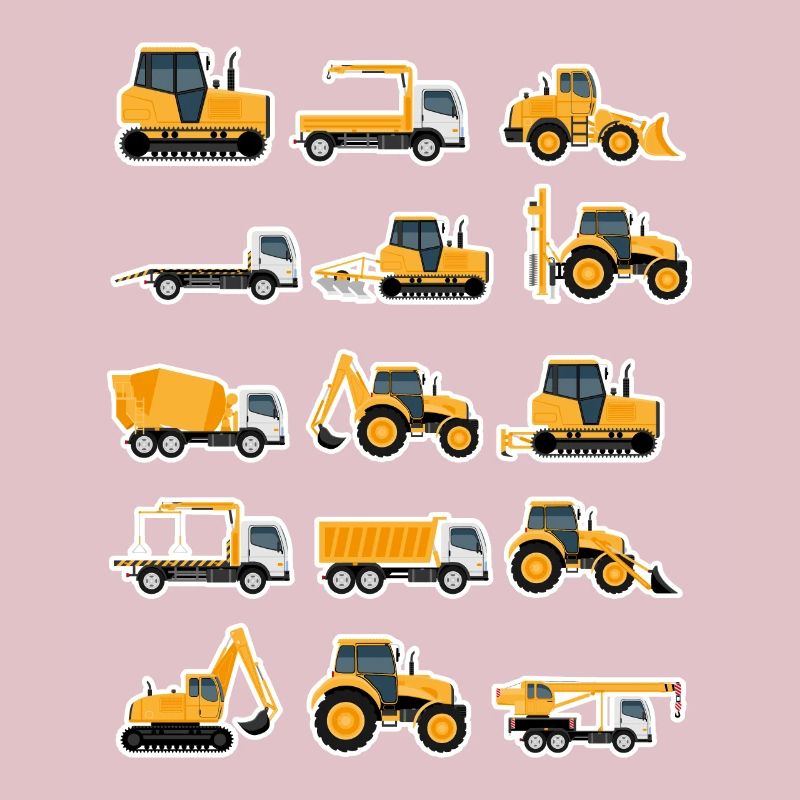 Construction site construction vehicles collection excavator gift