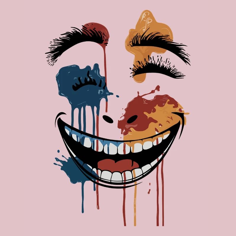 Psychedelic Dripping Skull Face – Abstract Horror