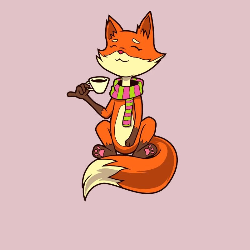Fuchs trinkt Kaffee - Kaffeetrinker