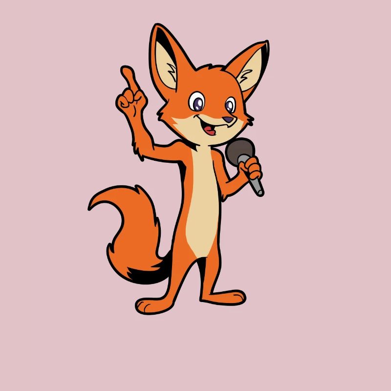 Singing vixen with microphone - Fuchs