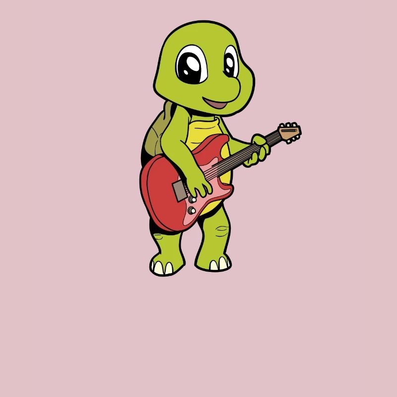 Comic Schildkröte spielt E-Gitarre