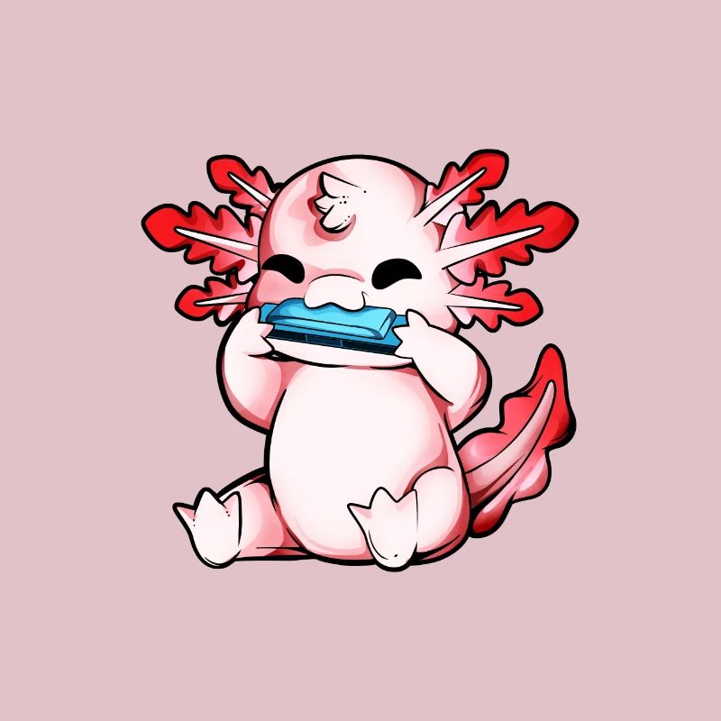 Axolotl plays harmonica
