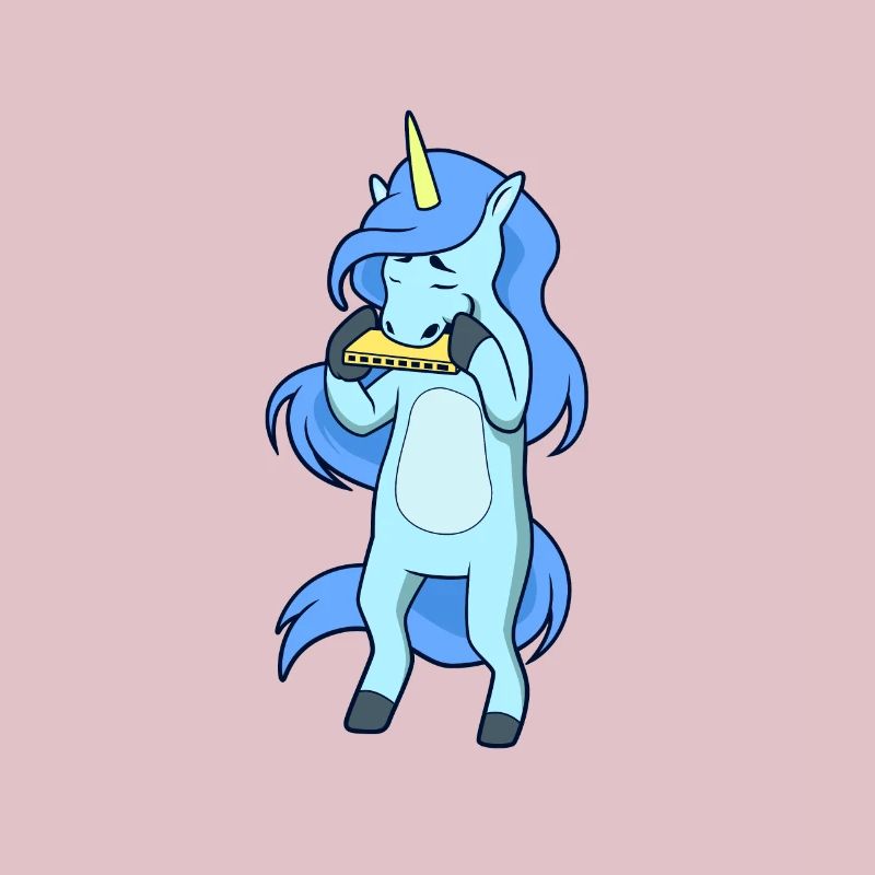 Unicorn plays harmonica