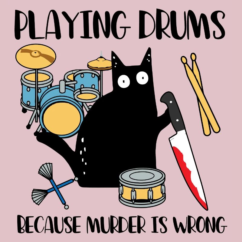 Playing Drums Because Murder Is Wrong Cat