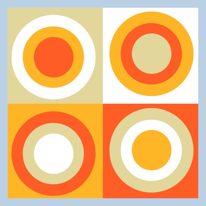 70s Pattern Circles Squiggle