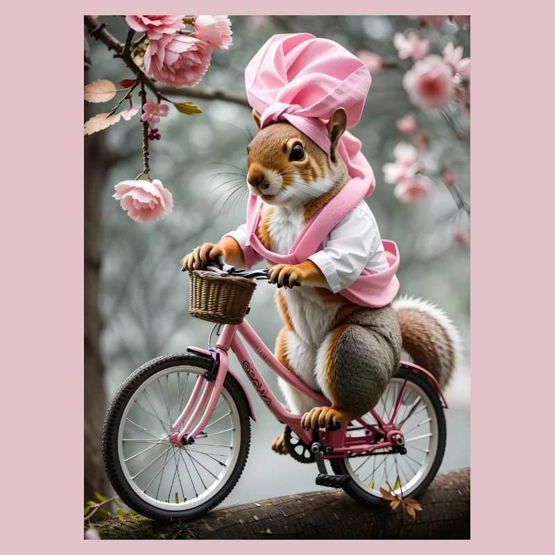 Squirrel on a bicycle