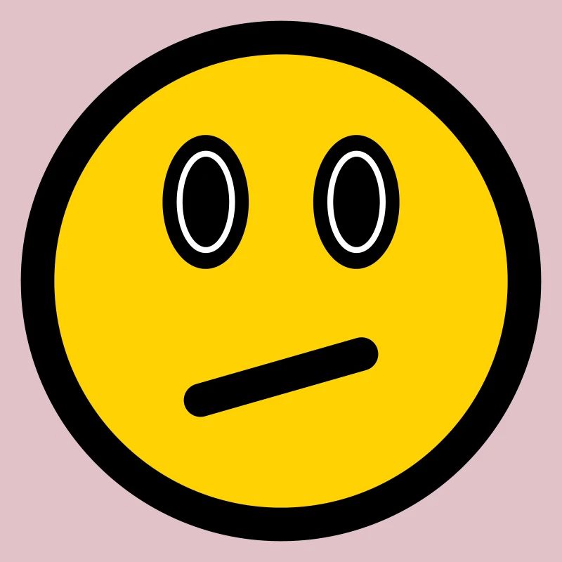 Neutral Emoticon - Image Symbol - Stroke Face