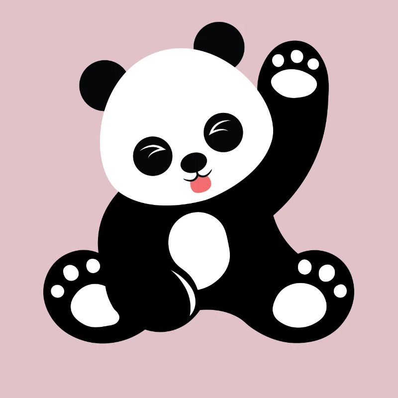 Dessin animé mignon panda assis