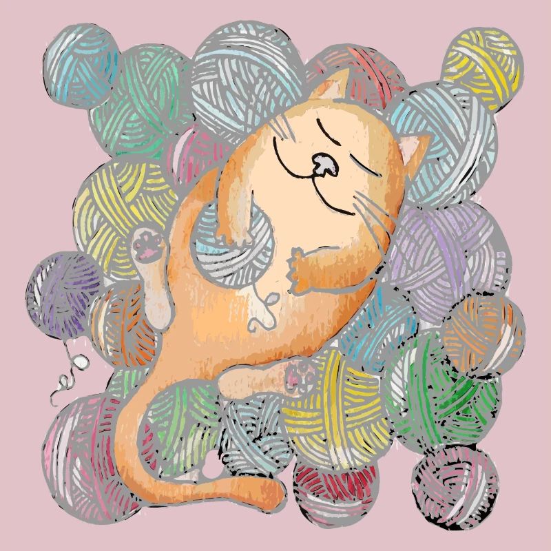 Cat with wool