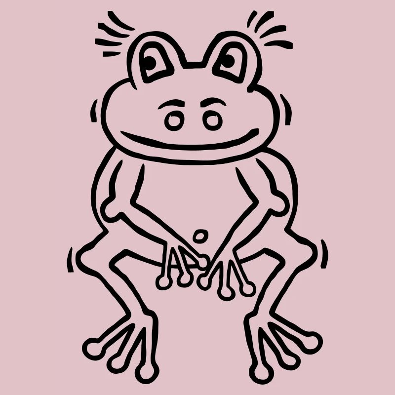 Drôle de grenouille dans l’attitude du penseur