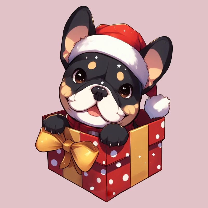 Frenchie Bully in a gift package