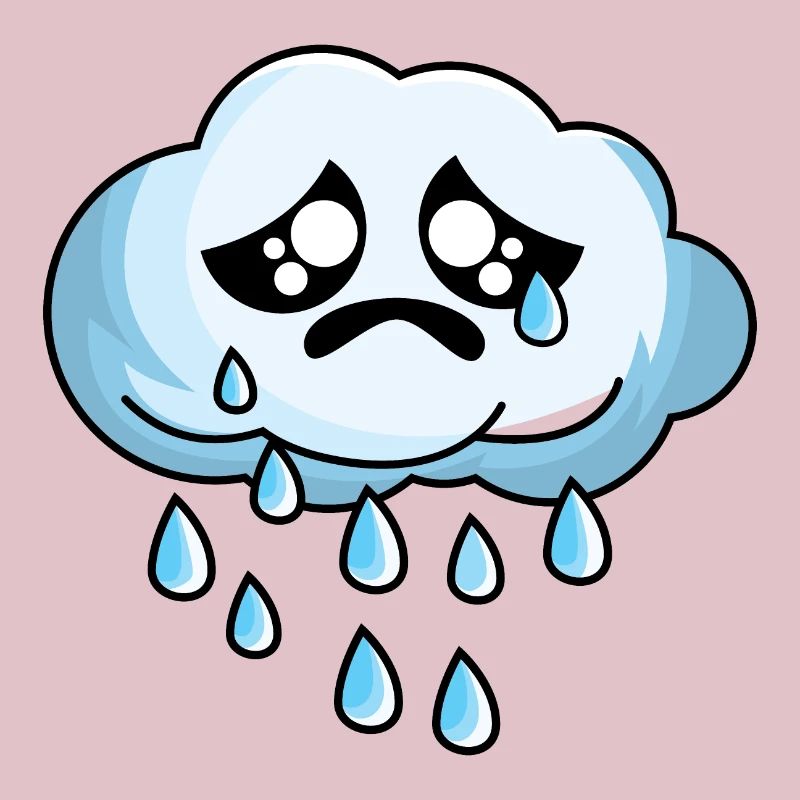 Sad cloud with rain