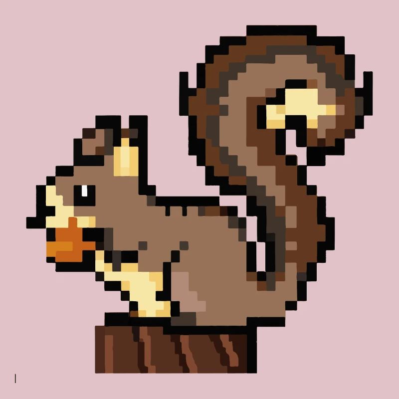 Squirrel Pixel Art Gift Idea