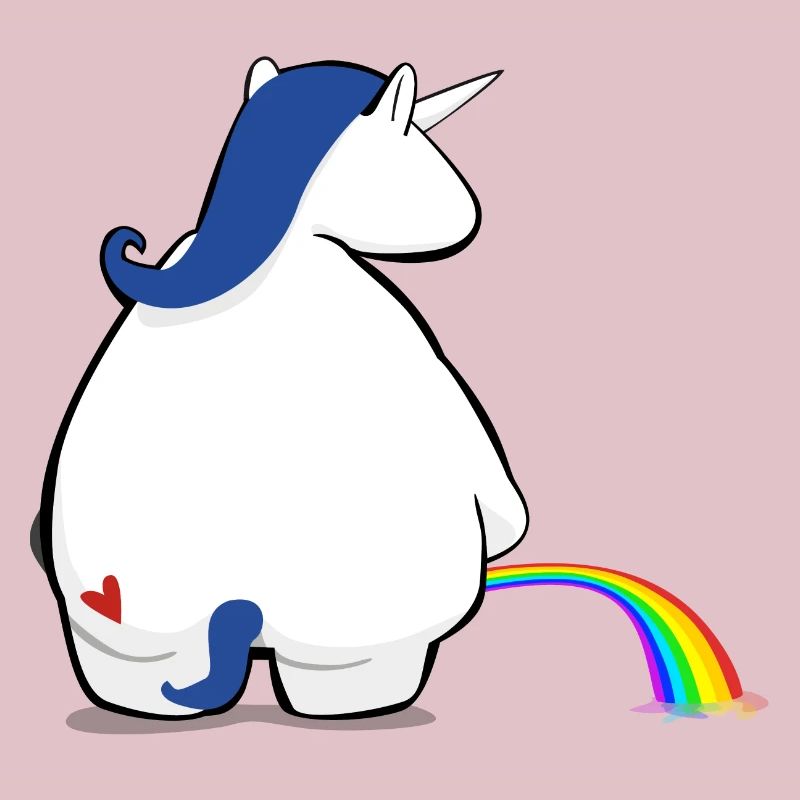 Regenbogen pinkelndes Einhorn