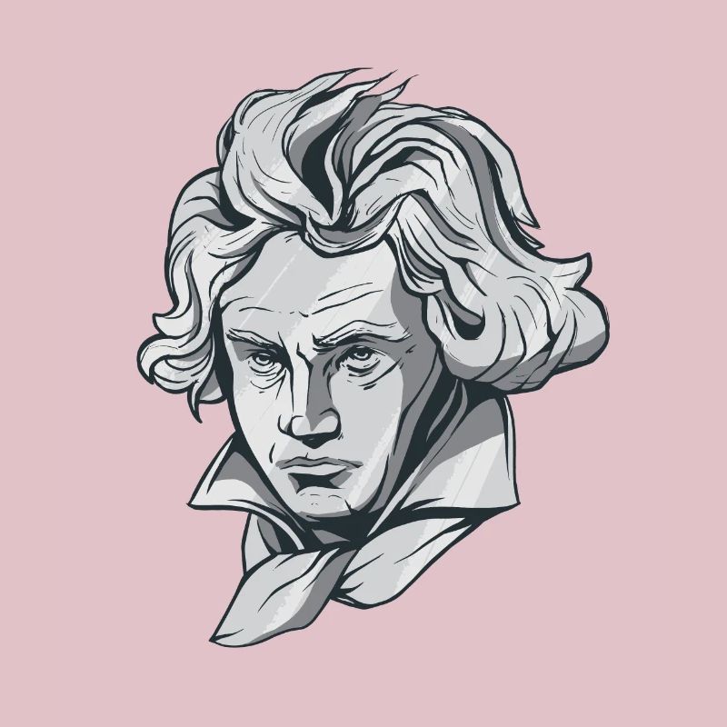 Beethoven face bust with Beethoven composer