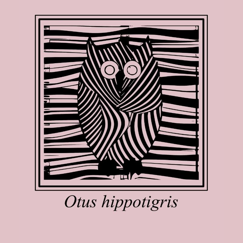 Eule oder Uhu im afrikanischen Zebra-Design